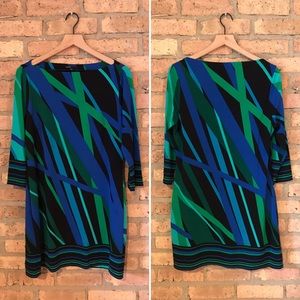 Chaus | Blue, Green & Black Dress | L